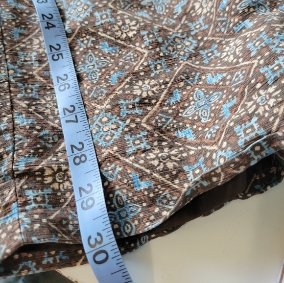 Talbots Woman Tailored Fit Silk Linen Blend Printed Pants Plus Size 14W Brown - Picture 14 of 14